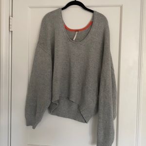 free people cotton knit grey sweater. size medium never worn